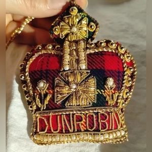 Royal Collection Trust Ornament DUNROBIN CASTLE tartan crown gold embellished